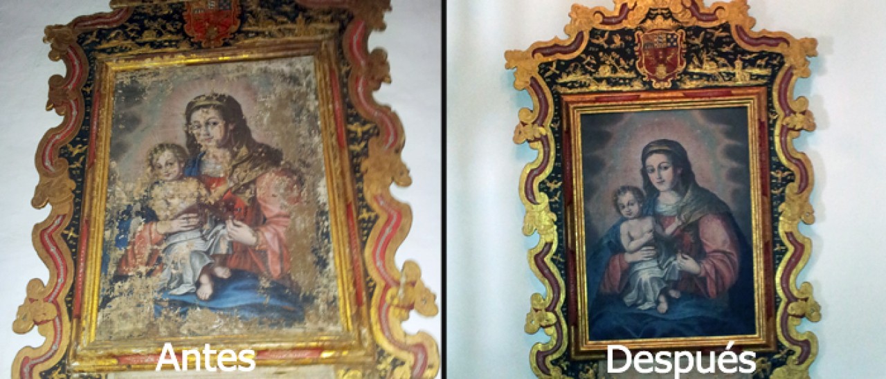 Adeje recupera un cuadro de la Virgen del Rosario de 1743