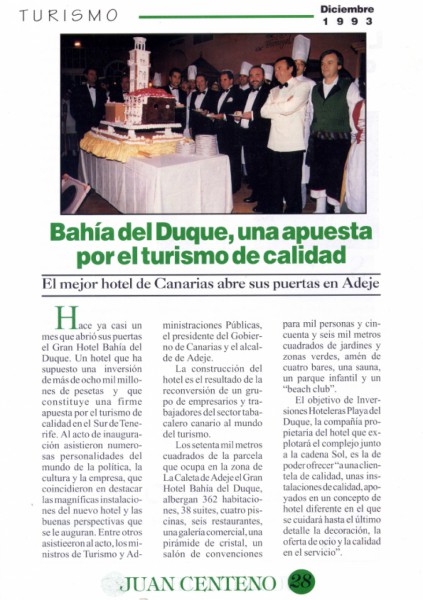 El Gran Hotel Bahía del Duque cumple 20 años