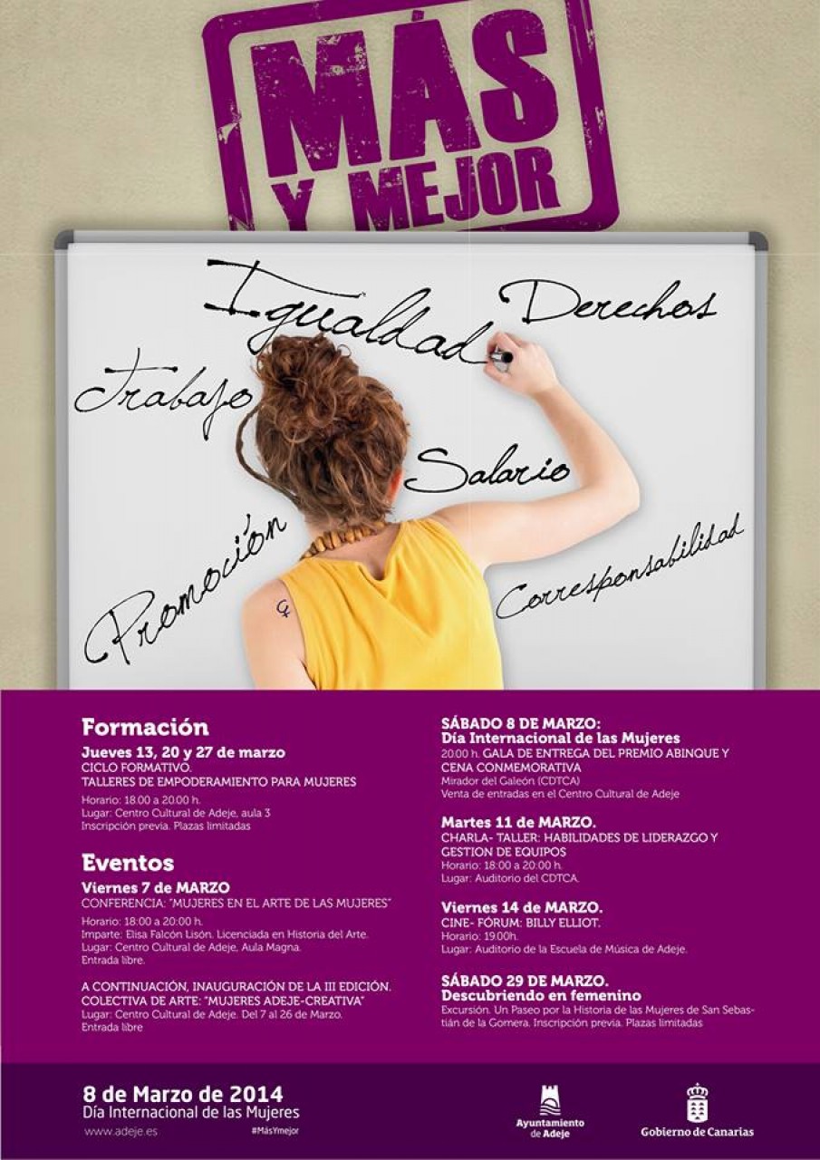 Adeje se suma a la campaña "Más y Mejor", del Instituto Canario de Igualdad, para conmemorar el Día Internacional de las Mujeres