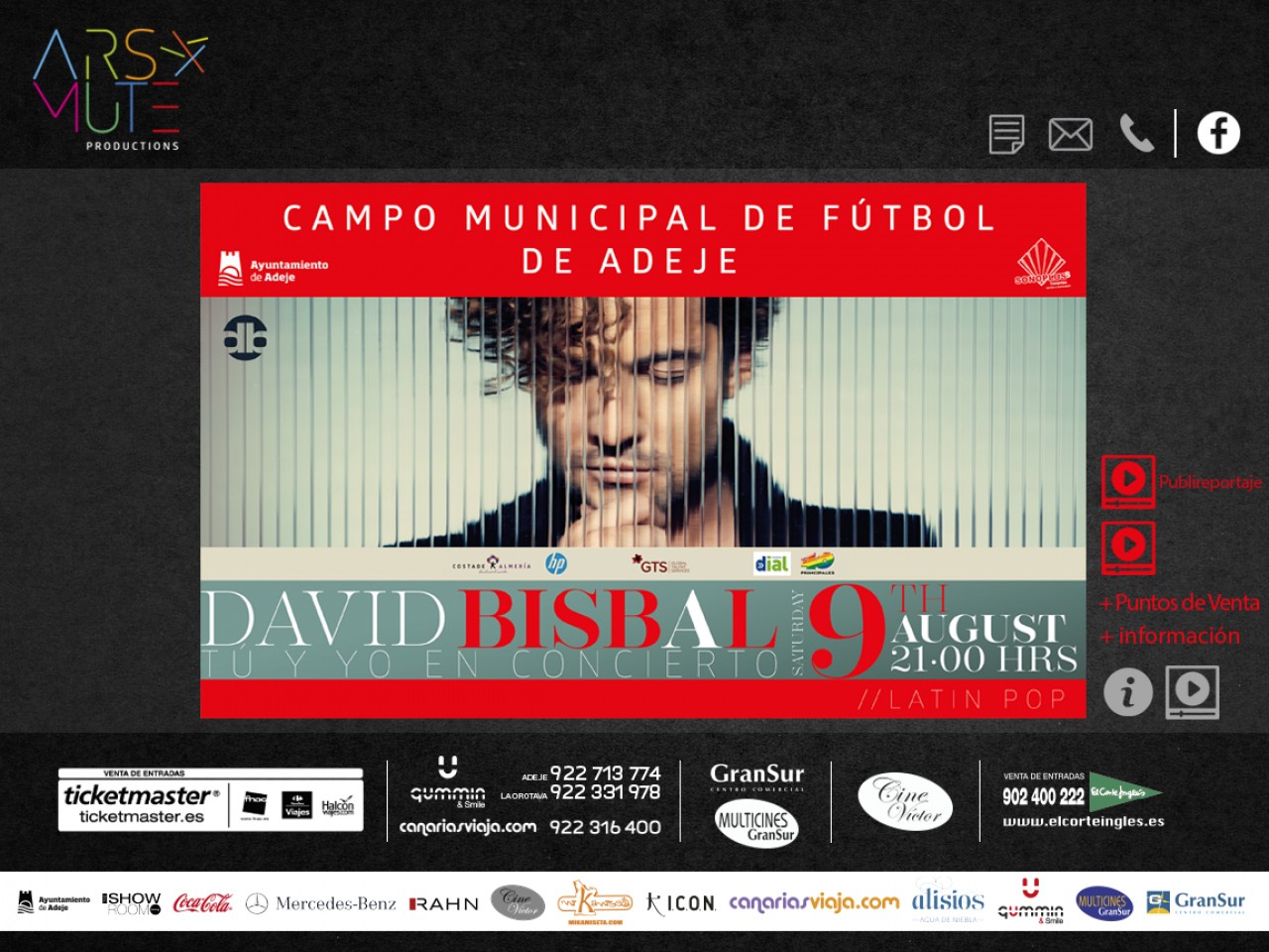 COMUNICADO: Suspendido el concierto de David Bisbal en Adeje