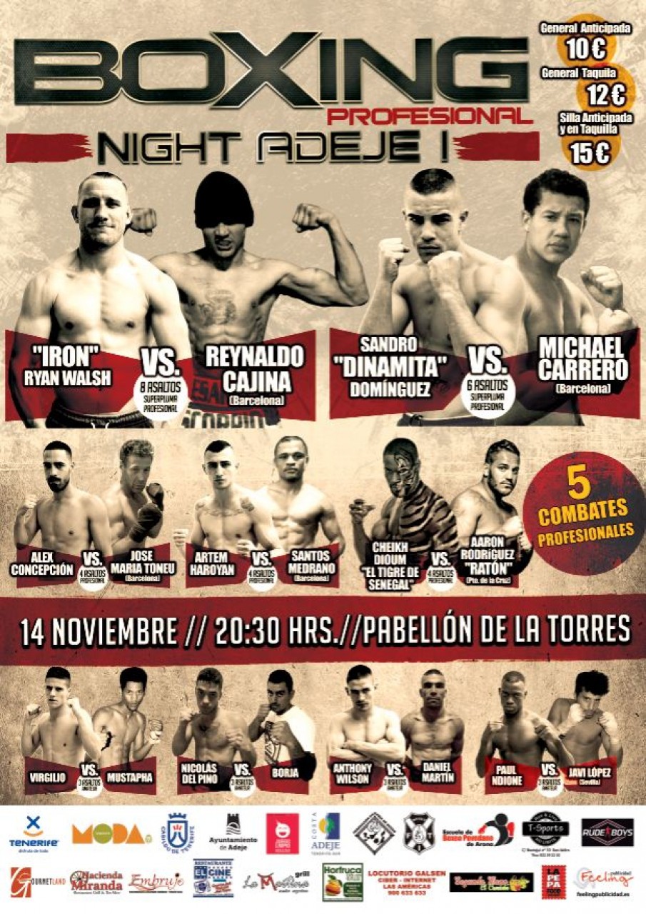 El ring del Pabellón Deportivo de Las Torres acogerá el encuentro "Boxing Profesional Night Adeje I"