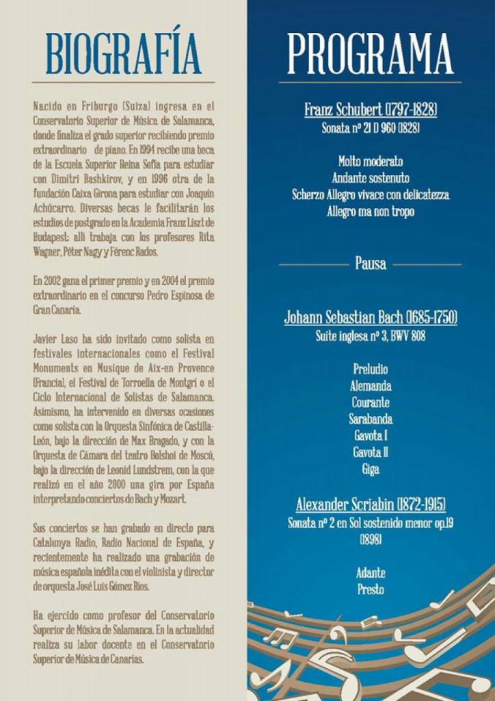 Programa del concierto