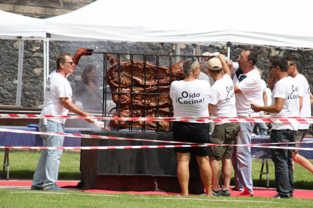 Los cochinos negros estuvieron 10 horas asándose.
