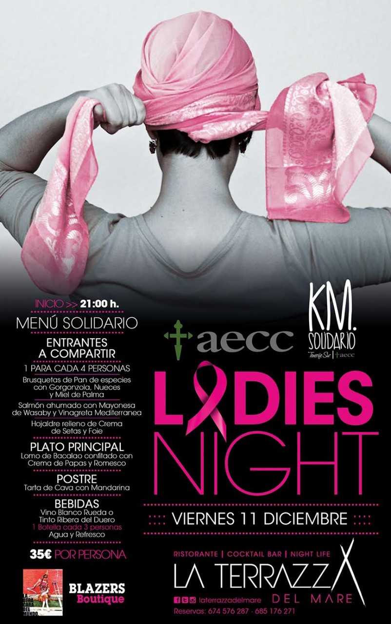 La Terrazza del Mare presenta su acción solidaria Ladies Night a favor de la aecc y su proyecto Kilómetro Solidario aecc Tenerife Sur..