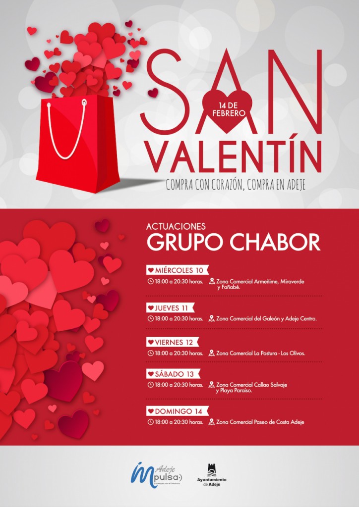 Adeje inicia una campaña de dinamización comercial con motivo del Día de San Valentín