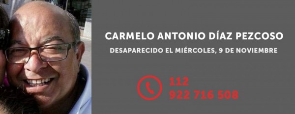 Comunicado. Continúa desaparecido el vecino adejero Carmelo Díaz