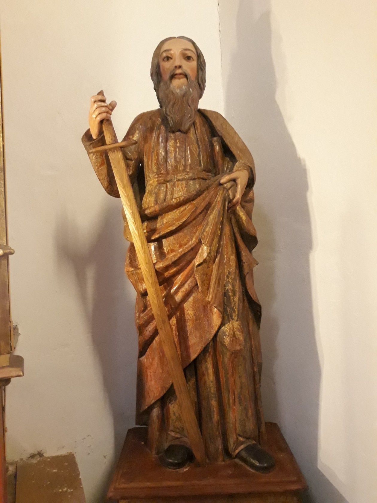 La iglesia de Santa Úrsula Mártir ha restaurado una escultura de San Pablo del siglo XVII