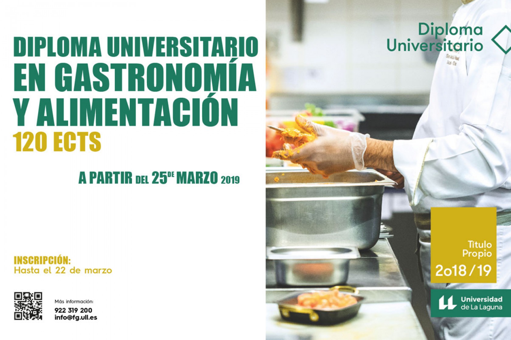 La ULL abre el plazo de inscripción para el Diploma Universitario en Gastronomía y Alimentación