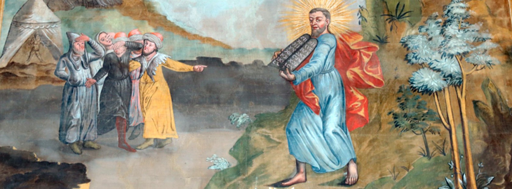 La sarga de "Moisés revelando la Ley de Dios" se suma al patrimonio artístico adejero