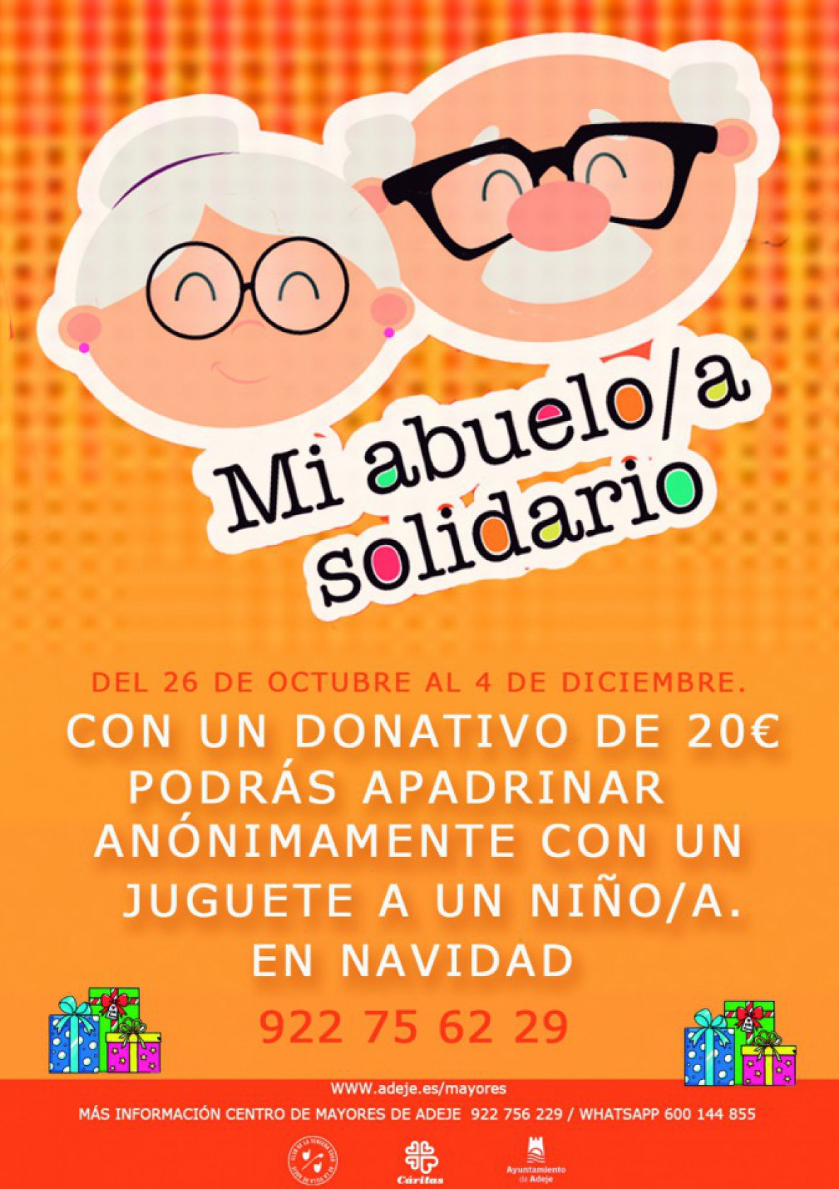 Abiertas las inscripciones del proyecto "Mi abuelo/a solidario"