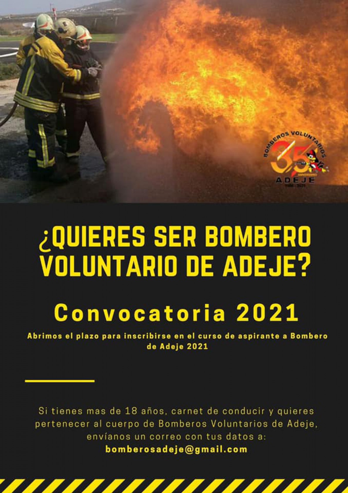 Abierta la convocatoria para la captación de voluntariado en la Asociación de Bomberos Voluntarios de Adeje