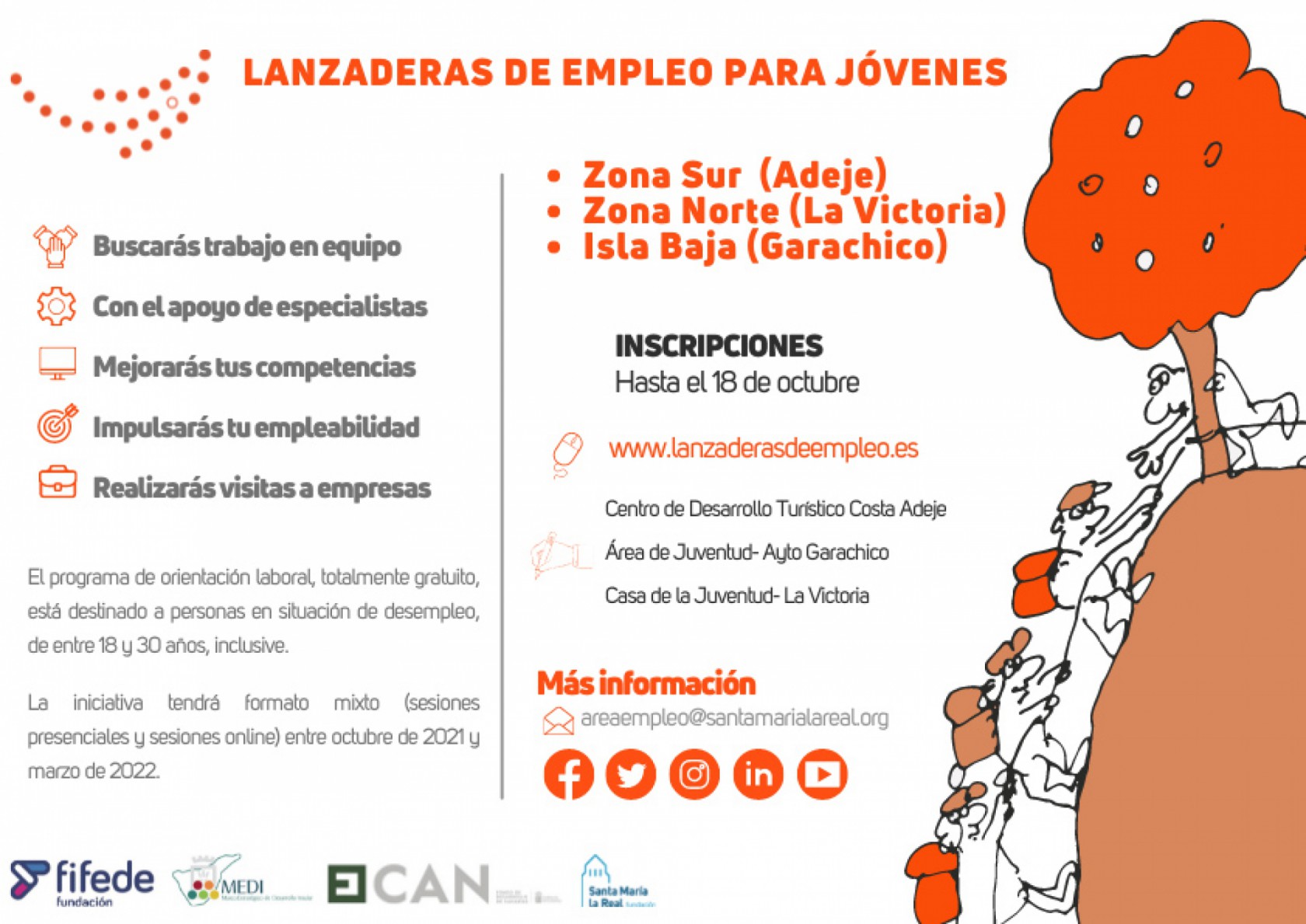 Últimos días para inscribirse en la lanzadera de empleo para jóvenes que se ubicará en Adeje