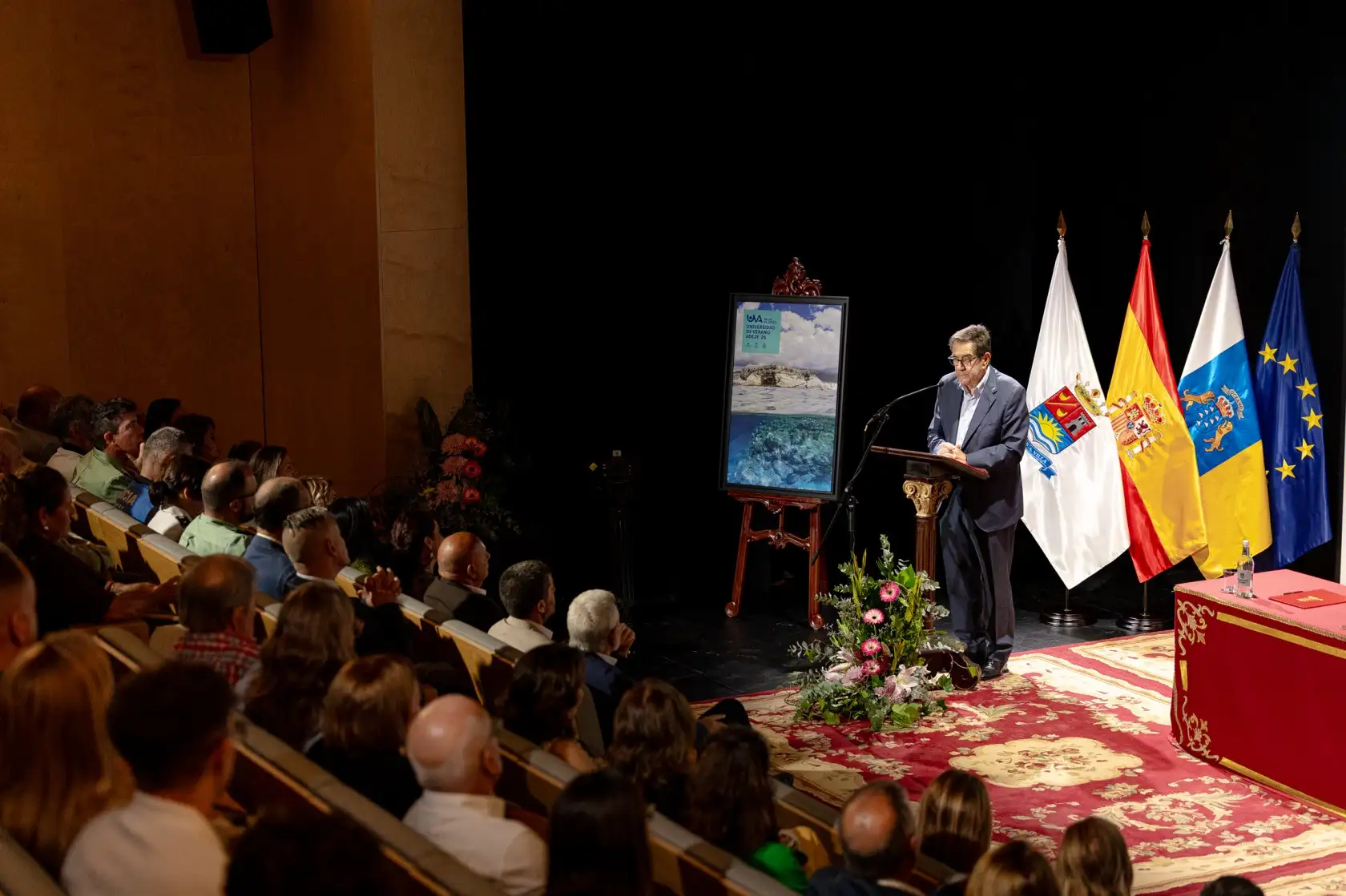 Antonio Martinón en la inauguración de la Universidad de Verano de Adeje